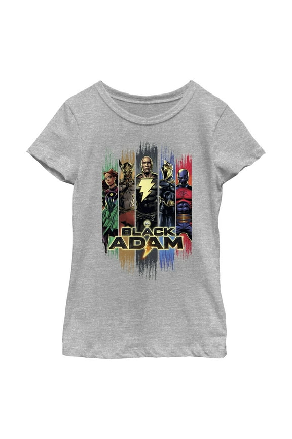 Girl's Black Adam Superheroes From JSA Graphic Tee Athletic Heather Medium