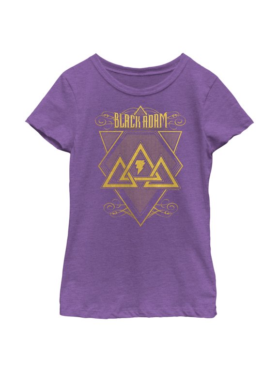 Girl's Black Adam Triangle Strategy Graphic Tee Purple Berry X Large