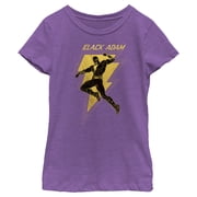 Girls Black Adam Wrath of the Legend Graphic Tee Purple Berry Medium