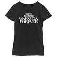 thumbnail image 1 of Girl's Black Panther: Wakanda Forever Black and White Movie Logo  Graphic Tee Black X Large, 1 of 4