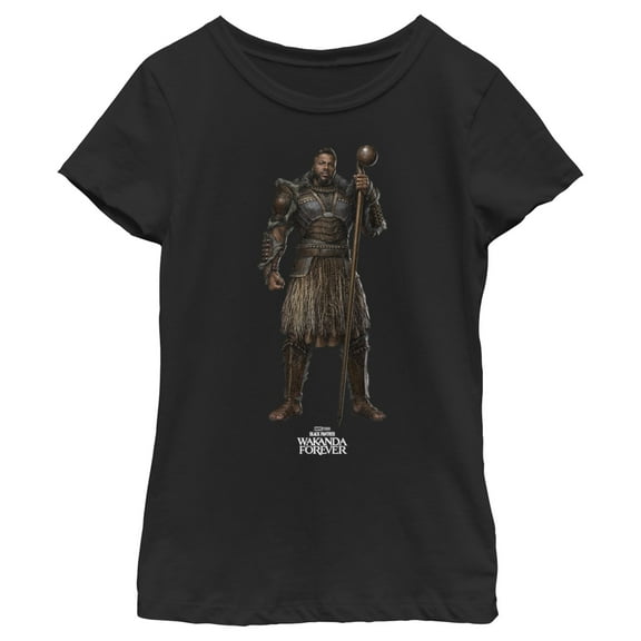 Girl's Black Panther: Wakanda Forever Lord M'Baku Standing Tall  Graphic Tee Black X Large