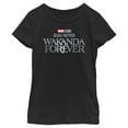 thumbnail image 1 of Girl's Black Panther: Wakanda Forever Metallic Movie Logo  Graphic Tee Black Large, 1 of 4