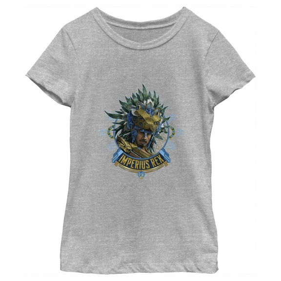 Girl's Black Panther: Wakanda Forever Namor Imperius Rex Portrait  Graphic Tee Athletic Heather Small