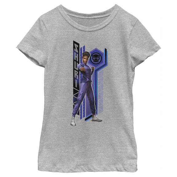 Girl's Black Panther: Wakanda Forever Shuri Pattern Graphic Tee Athletic Heather X Small