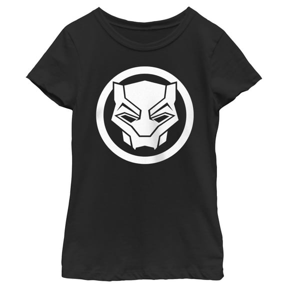 Girl's Black Panther: Wakanda Forever White Panther Icon Graphic Tee Black X Small