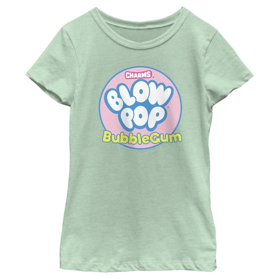 Girl's Blow Pop Bubble Gum Logo  Graphic Tee Mint X Large