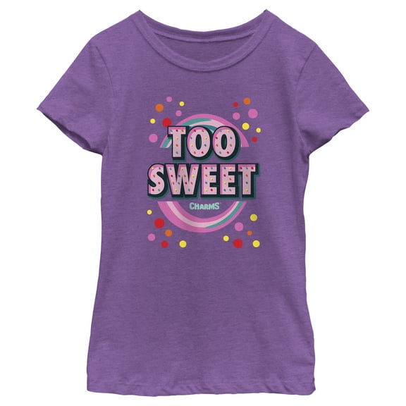 Girl's Blow Pop Too Sweet  Graphic Tee Purple Berry Medium