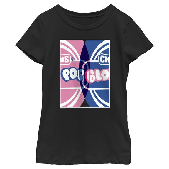 Girl's Blow Pop Venn Diagram  Graphic Tee Black Small