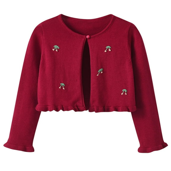 Girl's Bolero Shrug Cardigan Sweaters with Bows Long Sleeve One-button Knit Cardigans Soft Dress Cover Ups