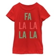 thumbnail image 1 of Girl's CHIN UP Christmas Fa La La Text  Graphic Tee Red X Small, 1 of 4