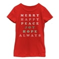 thumbnail image 1 of Girl's CHIN UP Christmas Joy Always  Graphic Tee Red Medium, 1 of 4