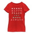 thumbnail image 1 of Girl's CHIN UP Christmas Joy Always  Graphic Tee Red X Large, 1 of 4