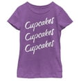 thumbnail image 1 of Girl's CHIN UP Cupcakes Cupcakes Cupcakes  Graphic Tee Purple Berry Medium, 1 of 3