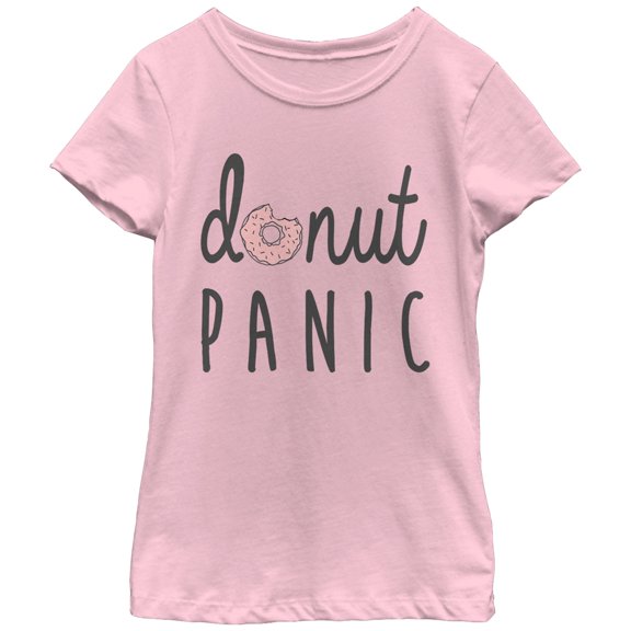 Girl's CHIN UP Donut Panic Graphic Tee Light Pink X Large