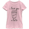 thumbnail image 1 of Girl's CHIN UP I Love You a Latte Cup  Graphic Tee Light Pink Large, 1 of 3