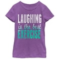 thumbnail image 1 of Girl's CHIN UP Laughter  Graphic Tee Purple Berry Large, 1 of 3