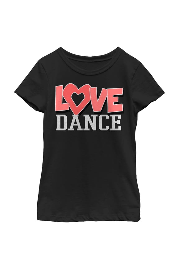 Girl's CHIN UP Love Dance Graphic Tee Black X Large