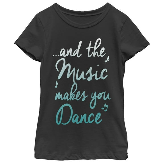 Girl's CHIN UP Music Makes You Dance Graphic Tee Black Medium