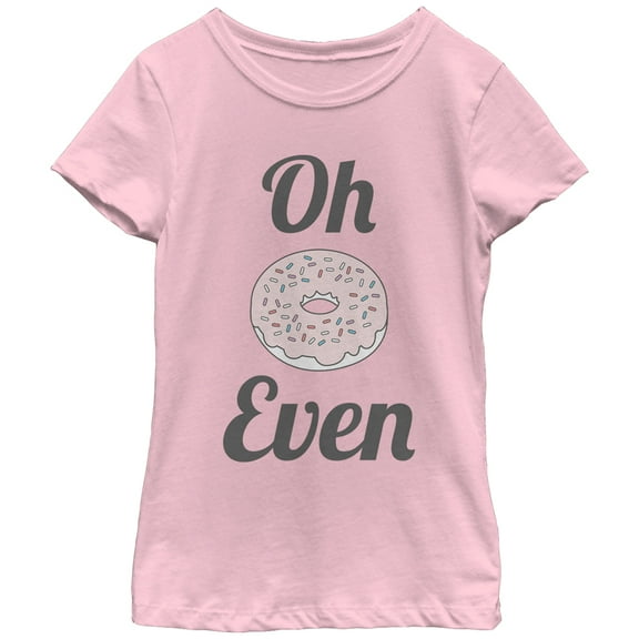 Girl's CHIN UP Oh Donut Even Graphic Tee Light Pink Small