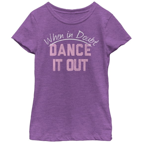 Girl's CHIN UP When in Doubt Dance it Out Graphic Tee Purple Berry X Large