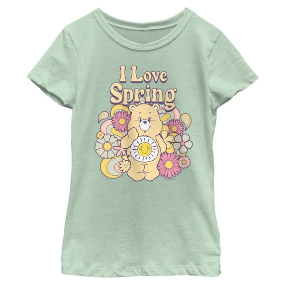 Girl's Care Bears Funshine Bear I Love Spring Graphic T-Shirt