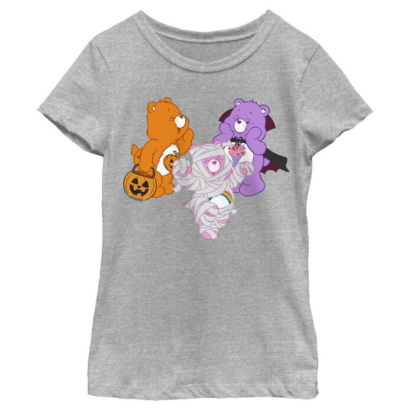 Girl's Care Bears Halloween Bears  Graphic Tee Athletic Heather Medium