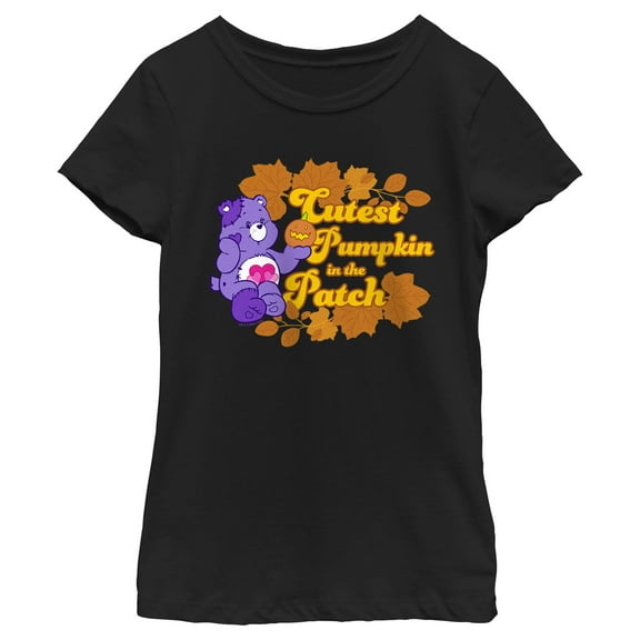 Girl's Care Bears Halloween Harmony Bear Cutest Pumpkin in the Patch  Graphic T-Shirt