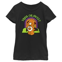 Girl's Care Bears Halloween Trick Or Sweet Graphic Tee Black Large