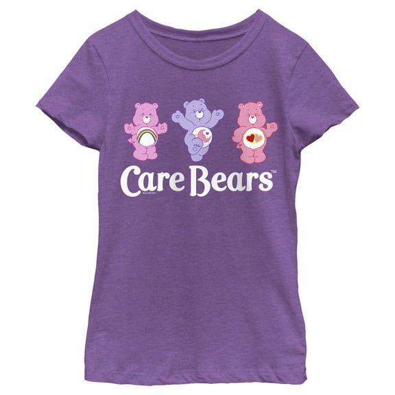 Girl's Care Bears Happy Bears  Graphic Tee Purple Berry X Large