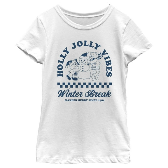 Girl's Care Bears Holly Jolly Vibes  Graphic T-Shirt