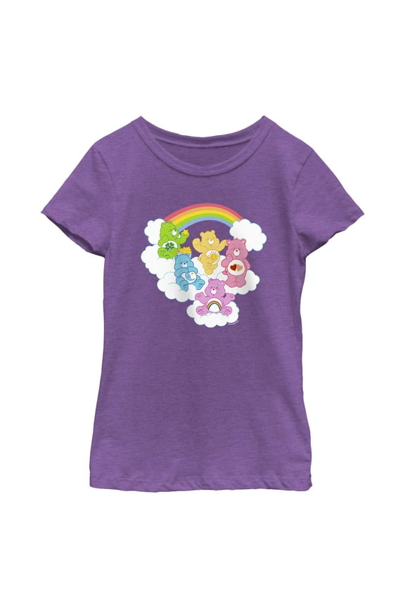 Girl's Care Bears Rainbow Clouds  Graphic T-Shirt