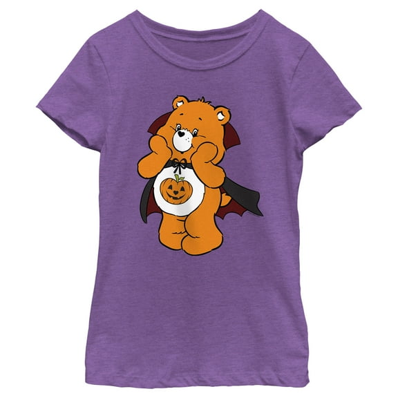 Girl's Care Bears Trick-or-Sweet Bear  Graphic Tee Purple Berry X Large