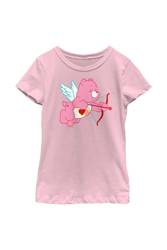 Girl's Care Bears Valentine's Day Love-a-Lot Bear Cupid  Graphic Tee Light Pink X Small