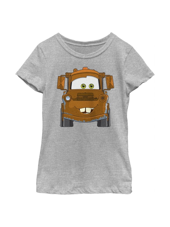 Girl's Cars Mater Big Face Graphic Tee Athletic Heather X Large