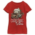 thumbnail image 1 of Girl's Cars Merry Christmas Mater  Graphic Tee Red Small, 1 of 5