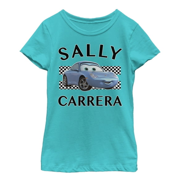 Girl's Cars Sally Carrera Portrait Graphic Tee Tahiti Blue Large
