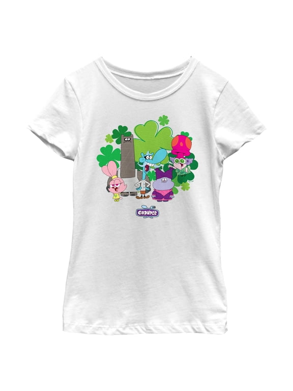Girl's Chowder Main Characters Clovers Graphic Tee White X Large
