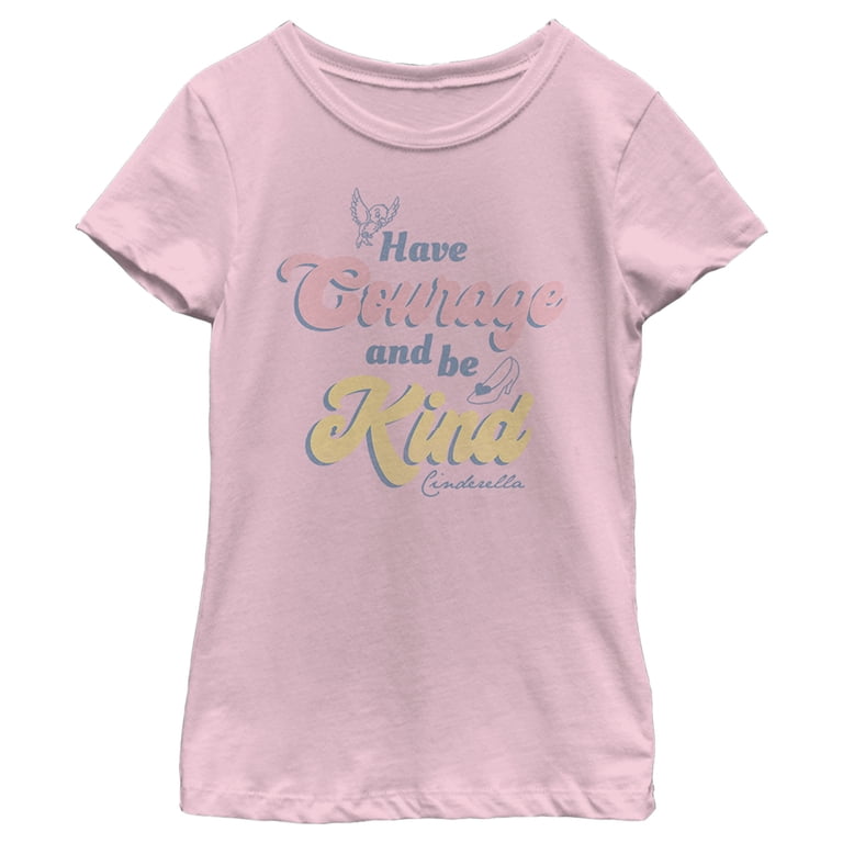 Girl's Cinderella Be Kind Quote Graphic Tee Light Pink X Large - Walmart.com