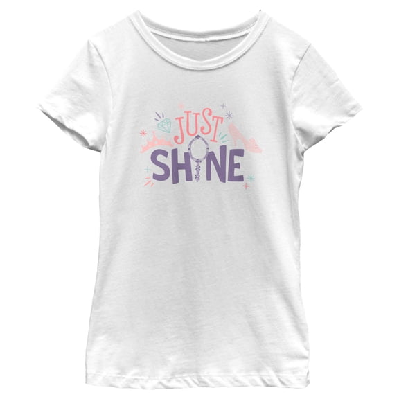 Girl's Cinderella Just Shine Graphic Tee White Large