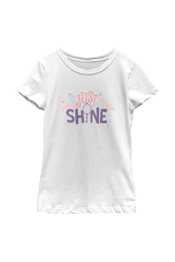 Girl's Cinderella Just Shine Graphic Tee White Small