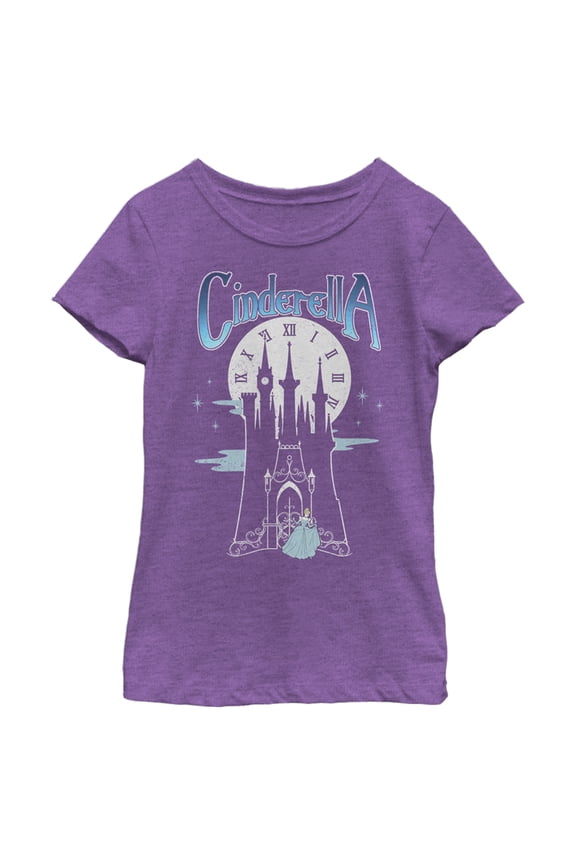 Girl's Cinderella Midnight at the Castle  Graphic Tee Purple Berry Small