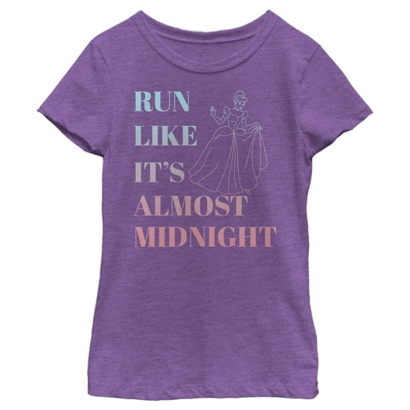 Girl's Cinderella Run Like Midnight Graphic Tee Purple Berry X Small