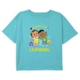 thumbnail image 1 of Girl's CoComelon A Day of Learning Graphic Cropped T-Shirt Blue Medium, 1 of 3