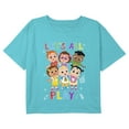 thumbnail image 1 of Girl's CoComelon Let's All Play Babies Crew Graphic Cropped T-Shirt Blue Large, 1 of 3