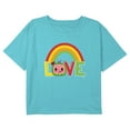 thumbnail image 1 of Girl's CoComelon Love Watermelon Logo Graphic Cropped T-Shirt Blue Large, 1 of 3