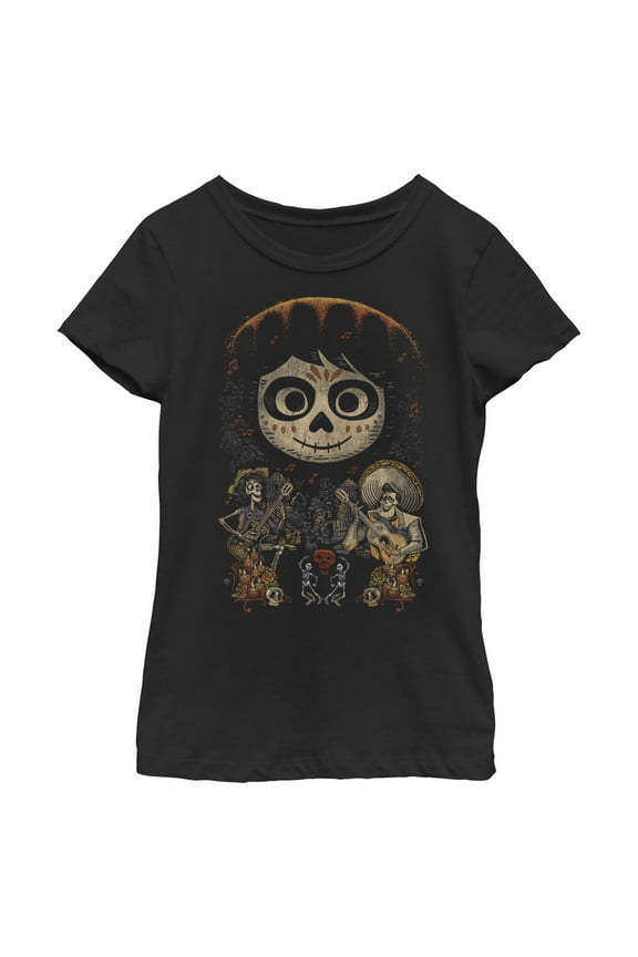 Girl's Coco Miguel & Musical Scene  Graphic Tee Black Large