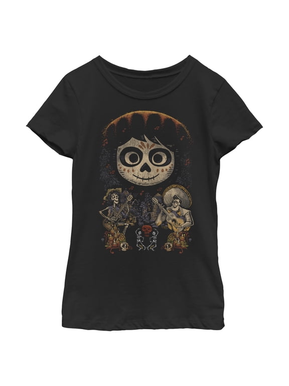 Girl's Coco Miguel & Musical Scene Graphic Tee Black Large