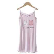 Girl's Cotton Nightgowns Cotton Summer Princess Nightgown Short Sleeve Print Pajama Sleep Clothes 3-14 Years