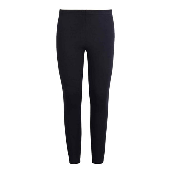 Girl's Cotton Solid Leggings, Black, S, 1 Piece