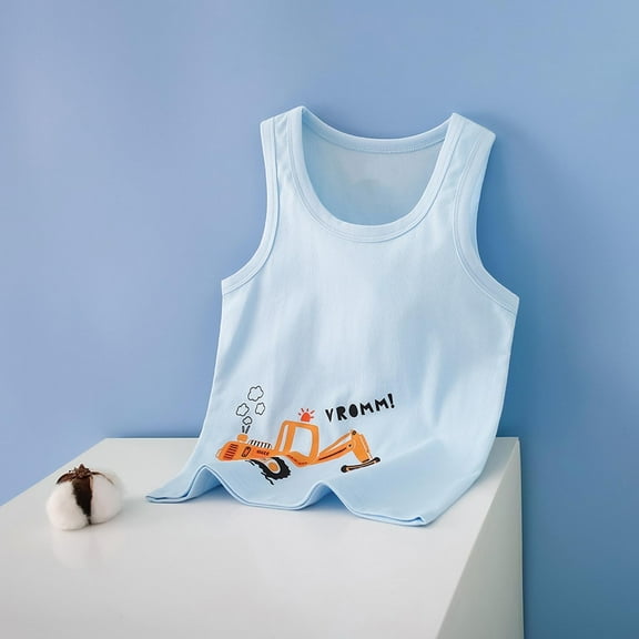 Girl's Cotton Tank Top Sleeveless Cozy Soft Crew Neck Undershirts Summer Casual Camis & Tanks (12 Years, Light Blue)